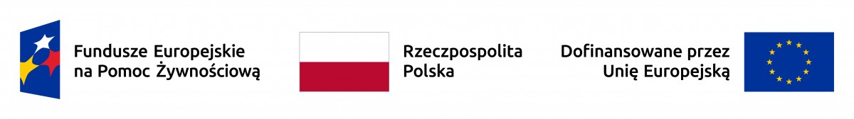 logo Fundusze Europejskie na Pomoc Żywnosciowa dofinansowanie przez Unię Europejską